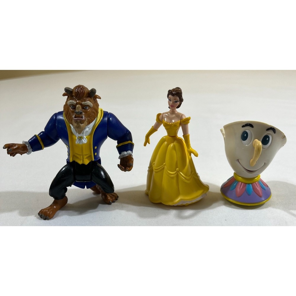 Vintage 1991 Burger King Disney Beauty and the Beast Beast Belle Chip Figure Lot